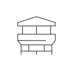 House chimney line outline icon