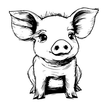 Cute pig vector illustration