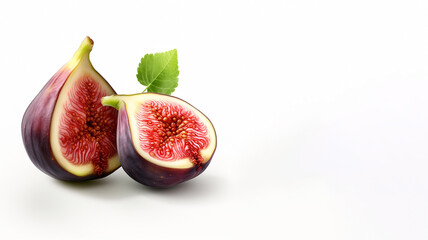 Natural red figs on a white background