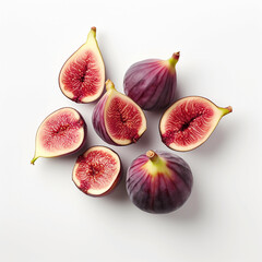 Natural red figs on a white background