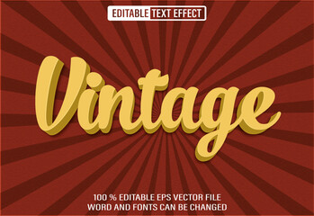 Editable 3d text style effect - Vintage text effect Template