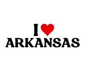 I Love Arkansas usa state illustration white background
