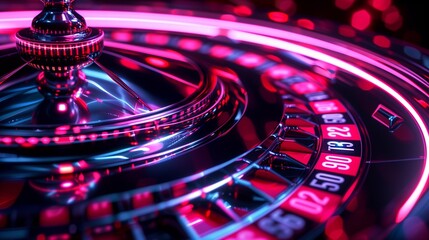 Casino Roulette Wheel Close-Up Photo