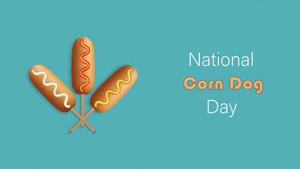 National Corn Dog Day event design, vector illustration