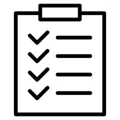 Clipboard witch Checklist, Wishlist Line Icon.