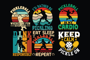Pickleball tshirt Design Bundle for Male and Female