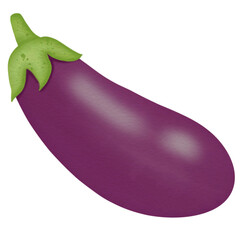 Eggplant, hand drawn, watercolor