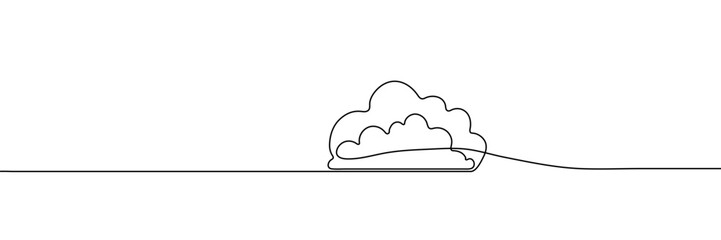 Cloud. continuous line drawing. Black isolated on white background. Hand drawn vector illustration.