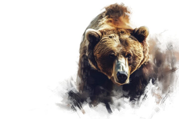 Grizzly Bear isolated on transparent background