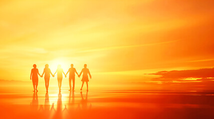 Fototapeta premium The concept of unity and teamwork with people holding each other's hands 