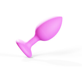Anal plugs. Toys for adults. Different glowing colors on a dark background. Sex shop, intimate entertainment concept. 3D render