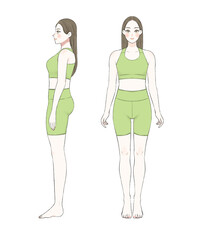 骨格ストレートの女性　トレーニングウェアver