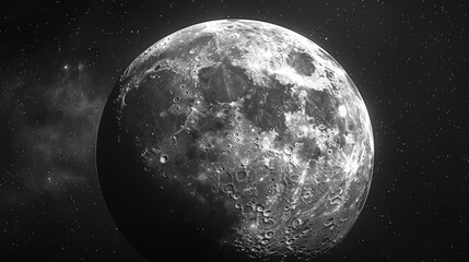 Generative AI image of moon big photonegative refract graph - obrazy, fototapety, plakaty