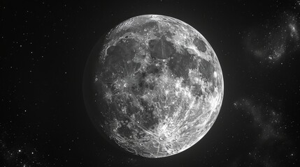 Fototapeta na wymiar Generative AI image of moon big photonegative refract graph