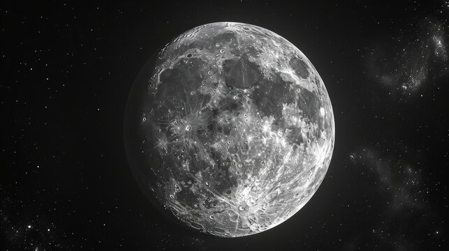 Generative AI image of moon big photonegative refract graph