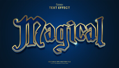 decorative editable blue magical text effect vector design