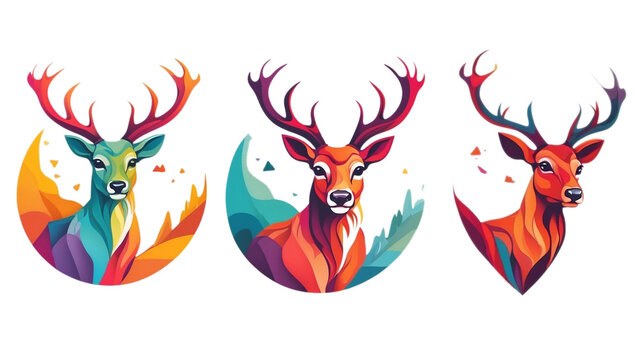 icon for business, logo with the image of a deer