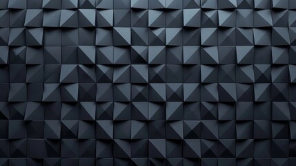 Generative AI image of Polished, Semigloss Wall background with tiles. Triangular, tile Wallpaper with 3D, Black blocks. 3D Render
