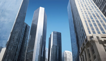 Fototapeta na wymiar Skyscrapers in modern city International corporations Banks and office buildings 3