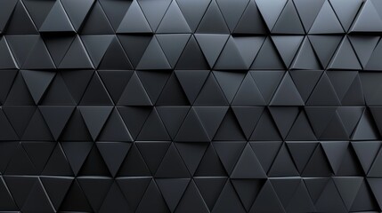 Generative AI image of Polished, Semigloss Wall background with tiles. Triangular, tile Wallpaper with 3D, Black blocks. 3D Render