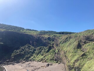 spectacular mountain and sea view on udo, jeju, korea