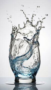 Water splash in the form of a glass