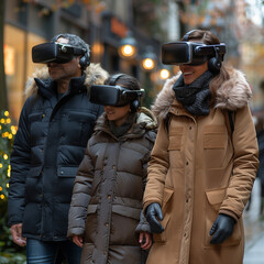 Modern Family walking on the street with apple vision