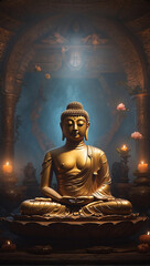 Fototapeta premium golden buddha statue