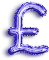 Currency Pound Blue Foil Balloon Icon