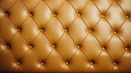 Luxurious gold leather seats, beautiful surface with rhombic stitching. Elegant background, gold leather, with buttons for pattern and background.