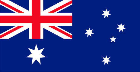vector illustration of the flag of Australia on a transparent background