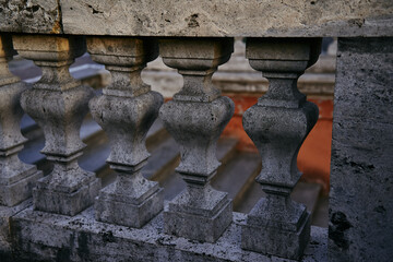 gray stone railing, stone structure, background