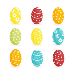 Collection of bright Easter eggs