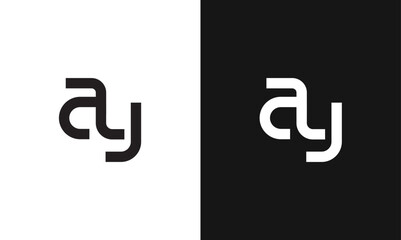 Letter AY, YA Logomark vector template, fully Editable as Vector Format in Black and White Color pallette.