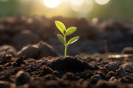On Earth Day, plants flourish on soil, absorbing the energy from the sun.