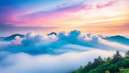 Clouds and Mist Layered Small. Generative AI	