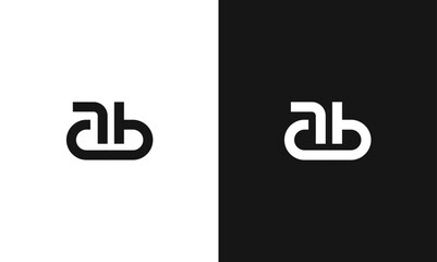 Abstract letter AB logo. This logo icon creatively incorporates an abstract shape. It looks like the letters A and B.