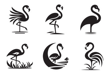 Flamingo icon vector illustration  - obrazy, fototapety, plakaty