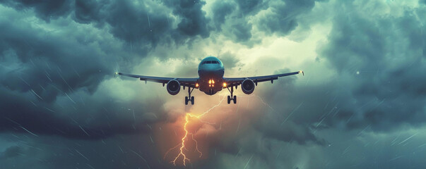 Artificial Intelligence forecasting weather impacts on flights ensuring safer and more reliable travel - obrazy, fototapety, plakaty