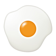 Fried egg. Vector 3D illustration isolated on white background.