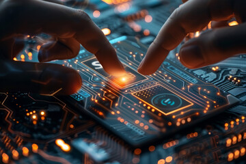Obraz premium Cybersecurity is the practice of protecting internet connected systems and data breach detection.