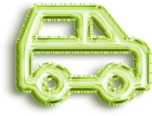 Car Crane Lime Foil Balloon Icon