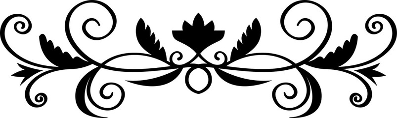 Abstract calligraphic ornate design element. Vintage ornamental pattern. Luxury, elegant flourish line art  design	