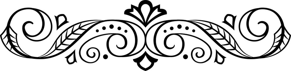 Abstract calligraphic ornate design element. Vintage ornamental pattern. Luxury, elegant flourish line art  design	