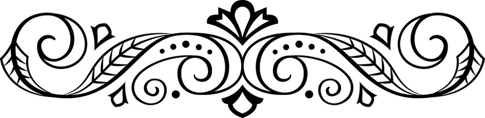 Abstract calligraphic ornate design element. Vintage ornamental pattern. Luxury, elegant flourish line art  design	