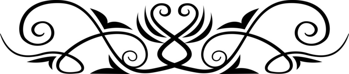 Fototapeta premium Abstract calligraphic ornate design element. Vintage ornamental pattern. Luxury, elegant flourish line art design 