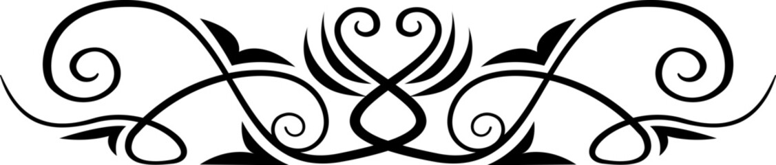 Abstract calligraphic ornate design element. Vintage ornamental pattern. Luxury, elegant flourish line art  design	