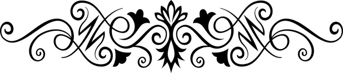 Abstract calligraphic ornate design element. Vintage ornamental pattern. Luxury, elegant flourish line art  design	