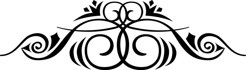 Abstract calligraphic ornate design element. Vintage ornamental pattern. Luxury, elegant flourish line art  design	