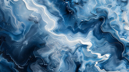 Obraz premium Abstract Monochrome Fluid Dynamic Seamless Pattern.